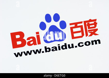 Le moteur de recherche Baidu et Services Web Capture d'écran Banque D'Images