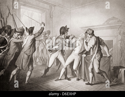 L'arrestation de Robespierre. Maximilien François Marie Isidore de Robespierre, 1758 -1794. Avocat et homme politique français. Banque D'Images