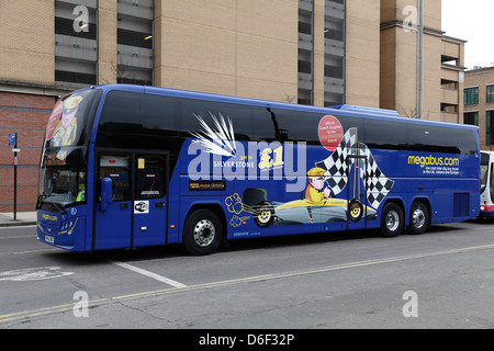 A Megabus, Killermont Street, centre-ville de Glasgow, Écosse, Royaume-Uni Banque D'Images