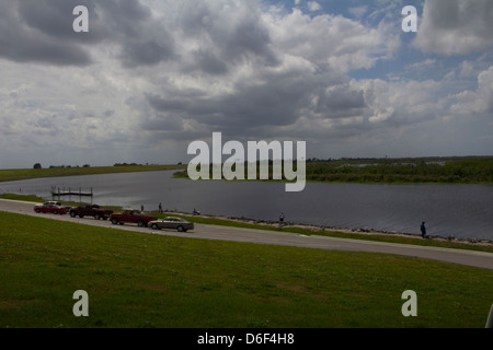 Rampe de bateau près de la Baie du Sud RV Campground, du lac Okeechobee, FL Banque D'Images