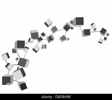 Forme géométrique abstraite de cubes gris Banque D'Images
