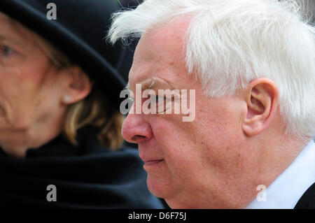 Londres, Royaume-Uni. 17 avril, 2013. Lord Chris Patten à l'enterrement de Margaret Thatcher à la Cathédrale St Paul. Banque D'Images