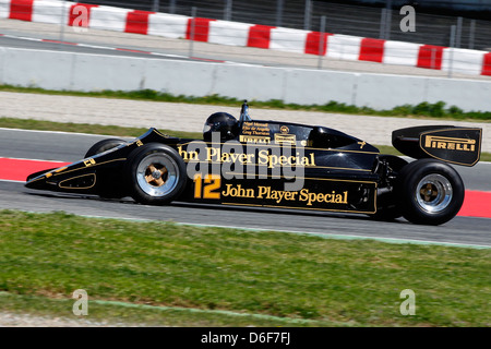 Maîtres de la FIA de Formule 1 historiques à Montmelo 12 avril 2013 - Greg Thornton dans un lotus 92/5 Banque D'Images