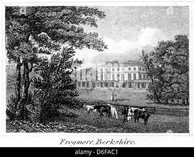 Une gravure intitulée ' Frogmore, Berkshire ' numérisées à haute résolution à partir d'un livre publié en 1825. Croyait libres de droit. Banque D'Images