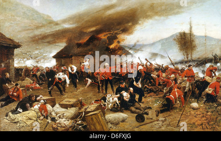 Alphonse-Marie-Adolphe de Neuville, la défense de Rorke's Drift 1879 Huile sur toile. Art Gallery of New South Wales, Sydney Banque D'Images