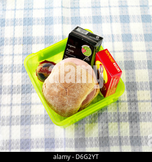 Rouleau de jambon lunch box Banque D'Images