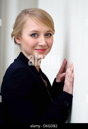 L'actrice allemande Anna Maria Muehe assiste à l'événement Shooting Stars au cours de la 62e Festival International du Film de Berlin, Berlinale, au Sony Center de Berlin, Allemagne, le 13 février 2012. Photo : Hubert Boesl Banque D'Images