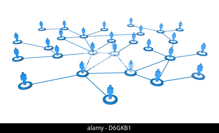 Rendu 3D de haute qualité de gens d'affaires les connexions réseau concept. Isolé sur fond blanc Banque D'Images