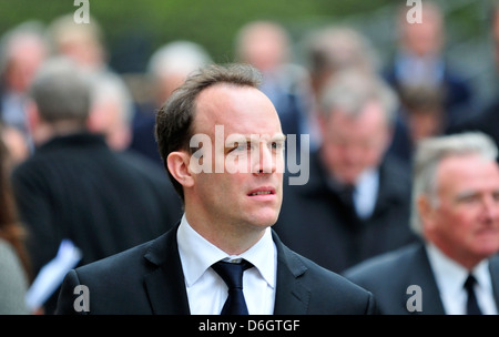 Dominic Raab (député conservateur d'Esher et Walton) à l'enterrement de Margaret Thatcher à la Cathédrale St Paul - 17 Avril 2013 Banque D'Images