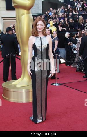 L'actrice Judy Greer nous arrive au 84e congrès annuel de l'Academy Awards aka Oscars chez Kodak Theatre de Los Angeles, USA, le 26 février 2012. Photo : Hubert Boesl Banque D'Images