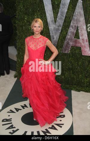 L'actrice Claire Danes nous assiste à la 2012 Vanity Fair Oscar Party at Sunset Tower à Los Angeles, USA, 26 février 2012. Photo : Hubert Boesl Banque D'Images