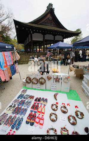 Marché aux puces, Kamigamo Jinja, Kyoto, Japon, Asie Banque D'Images