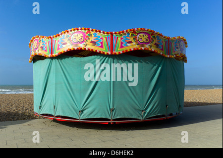 Seaside carousel enveloppé, Brighton, UK Banque D'Images