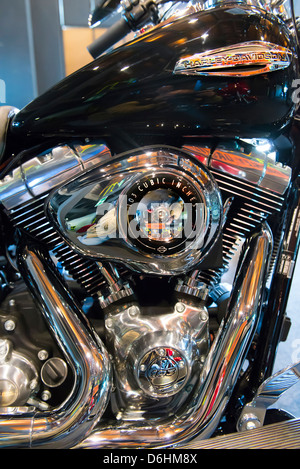 Un détail de motos Harley Davison Banque D'Images