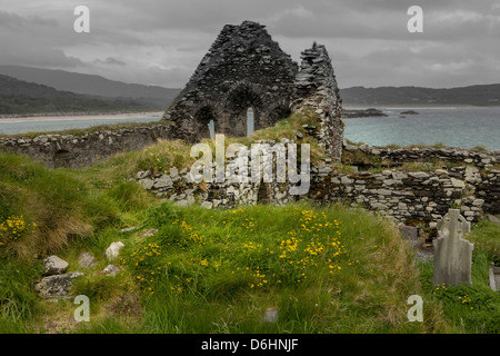 Derrynane. Iveragh. Le comté de Kerry. L'Irlande. Ancien cimetière. Banque D'Images