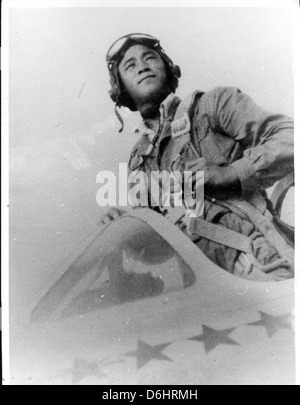 Harold Fischer était un pilote renommé et un as pendant la guerre de Corée, où il a gagné la reconnaissance pour ses contributions à l'aviation militaire. Son rôle dans l'escadron Paper Tiger est capturé dans cette photographie. Banque D'Images