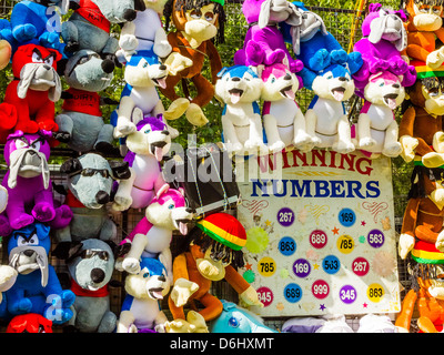 Parc d'lucky jeu avec doudou coloré prix raccrocher sur l'affichage Banque D'Images