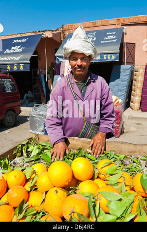 Le vendeur d'Orange, Marrakech (Marrakech), Maroc, Afrique du Nord, Afrique Banque D'Images