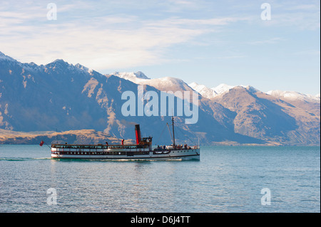 Le TSS Earnslaw Lac Wakatipu, Queenstown, Otago, île du Sud, Nouvelle-Zélande, Pacifique Banque D'Images