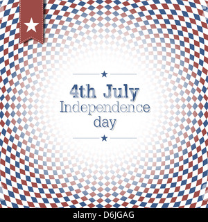 Jour de l'indépendance. 4e de juillet. La conception de l'affiche avec le bleu et rouge à carreaux fond abstrait. Banque D'Images