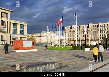 Les jardins de l'Hôtel de ville, Le Havre, Normandie, France, Europe Banque D'Images