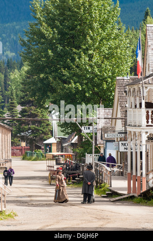 Rue principale de la vieille ville historique de la ville d'or, Barkersville, British Columbia, Canada, Amérique du Nord Banque D'Images