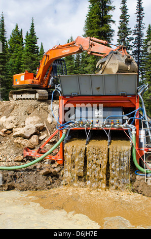 Jour moderne dans les puits des mines d'or, British Columbia, Canada, Amérique du Nord Banque D'Images