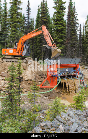 Jour moderne dans les puits des mines d'or, British Columbia, Canada, Amérique du Nord Banque D'Images