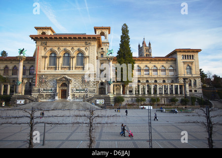 Palais de Rumine Place de la Riponne, Lausanne, Vaud, Suisse, Europe Banque D'Images