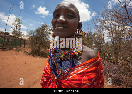 Masaï au Fonds d'indemnisation du prédateur, le jour de la paye du Ranch de groupe Amboseli-Tsavo Mbirikani, eco-système, Kenya, Afrique de l'Est Banque D'Images