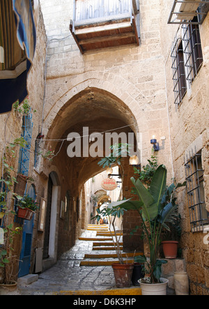 Ruelles dans la vieille ville de Jaffa, Tel Aviv, Israël, Moyen Orient Banque D'Images