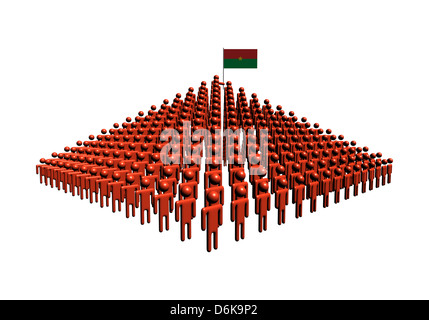 Pyramide de résumé les gens avec Burkina-Faso flag illustration Banque D'Images