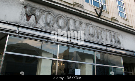 Vitrine, Woolworths,ex signe l'abandon, Brighton, UK Banque D'Images