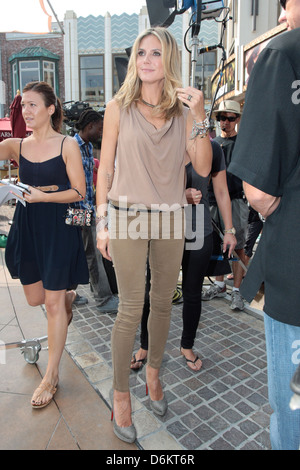 Heidi Klum au bosquet de filmer une comparution pour le programme de télévision de divertissement 'Extra' Los Angeles, Californie - 14.09.11 C Banque D'Images