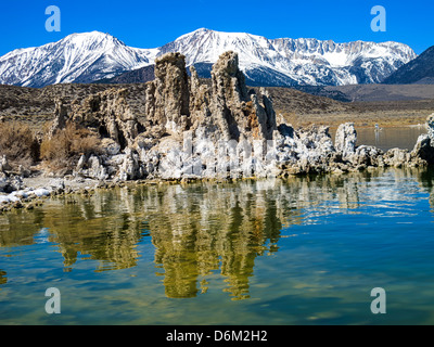 Formations de tuf pittoresque au lac Mono en Californie, bassin Mono National Forest Scenic Area. Banque D'Images