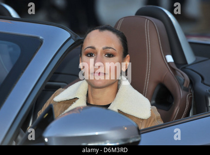 Jessica Ennis pose lors d'un photocall à Carter Lane Gardens pour lancer son implication avec le Seigneur Mayor's Show de Londres, Banque D'Images