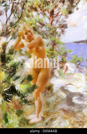 Anders Zorn, après le bain, 1895 huile sur toile. Nationalmuseum, Stockholm, Suède Banque D'Images