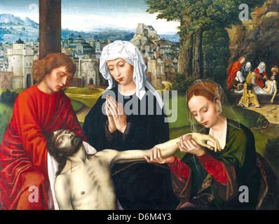 Ambrosius Benson, Pietà au pied de la Croix. Circa 1530. Huile sur panneau de chêne. Musée des Beaux Arts de Bilbao, Bilbao, Espagne Banque D'Images
