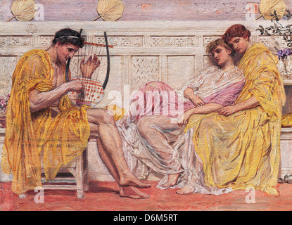 Albert Joseph Moore, un musicien. Circa 1867. Huile sur toile. Yale Center for British Art, New Haven, Connecticut, USA Banque D'Images