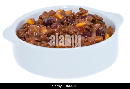 Fresh fait partie de chili con carne isolé sur fond blanc Banque D'Images