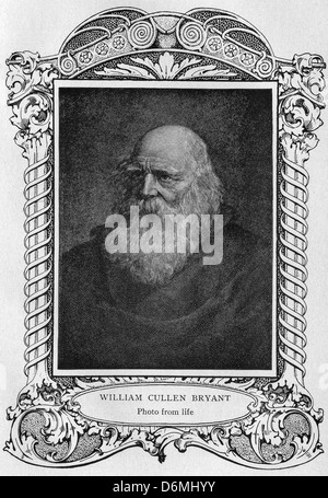 Poète romantique et journaliste américain William Cullen Bryant (1794-1878) a occupé le poste de rédacteur en chef du New York Evening Post. Banque D'Images