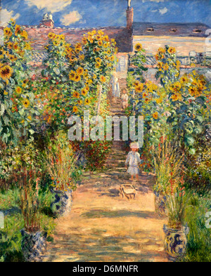 Les artistes Jardin de Claude Monet à Vétheuil Banque D'Images