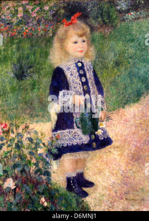 Une fille avec un arrosoir par Auguste Renoir Banque D'Images