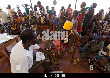 Lodwar, Kenya, campagne de vaccination dans le monde Vision Health Centre Banque D'Images