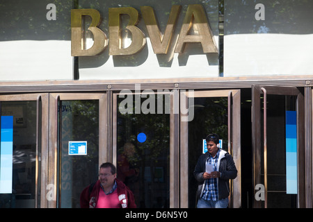 Barcelone, Espagne, filiale de BBVA Banco Bilbao Vizcaya Banque D'Images