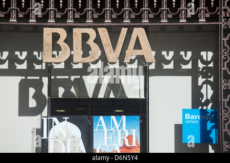 Barcelone, Espagne, filiale de BBVA Banco Bilbao Vizcaya Banque D'Images