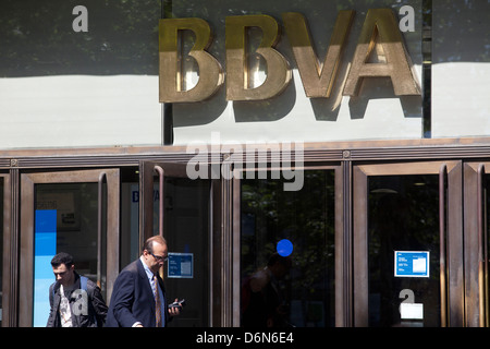 Barcelone, Espagne, filiale de BBVA Banco Bilbao Vizcaya Banque D'Images