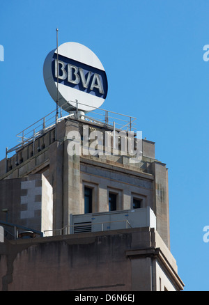 Barcelone, Espagne, filiale de BBVA Banco Bilbao Vizcaya Banque D'Images