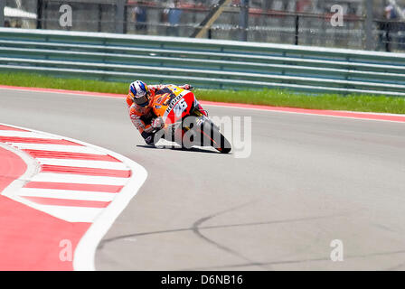 Austin, Texas, États-Unis. 20 avril, 2013. Dani Pedrosa # 26 avec Repsol Honda Team en action lors du Red Bull Grand Prix of the Americas, le MotoGP. Austin, au Texas. Banque D'Images