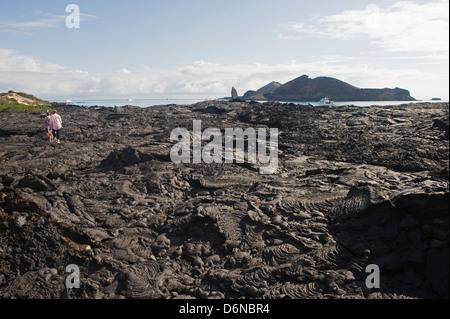 Coulée de lave sur l'île de Santiago, Sullivan Bay, îles Galapagos, site de l'Unesco, l'Équateur, en Amérique du Sud Banque D'Images